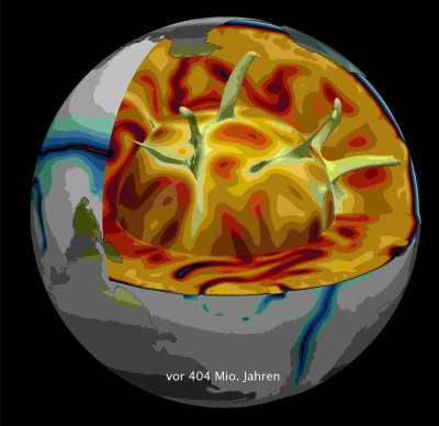 : Mantel plumes in the Earth's mantle. © focusTerra – the Earth & Science Discovery Center of ETH Zürich, Switzerland (developed by Tobias Rolf)
