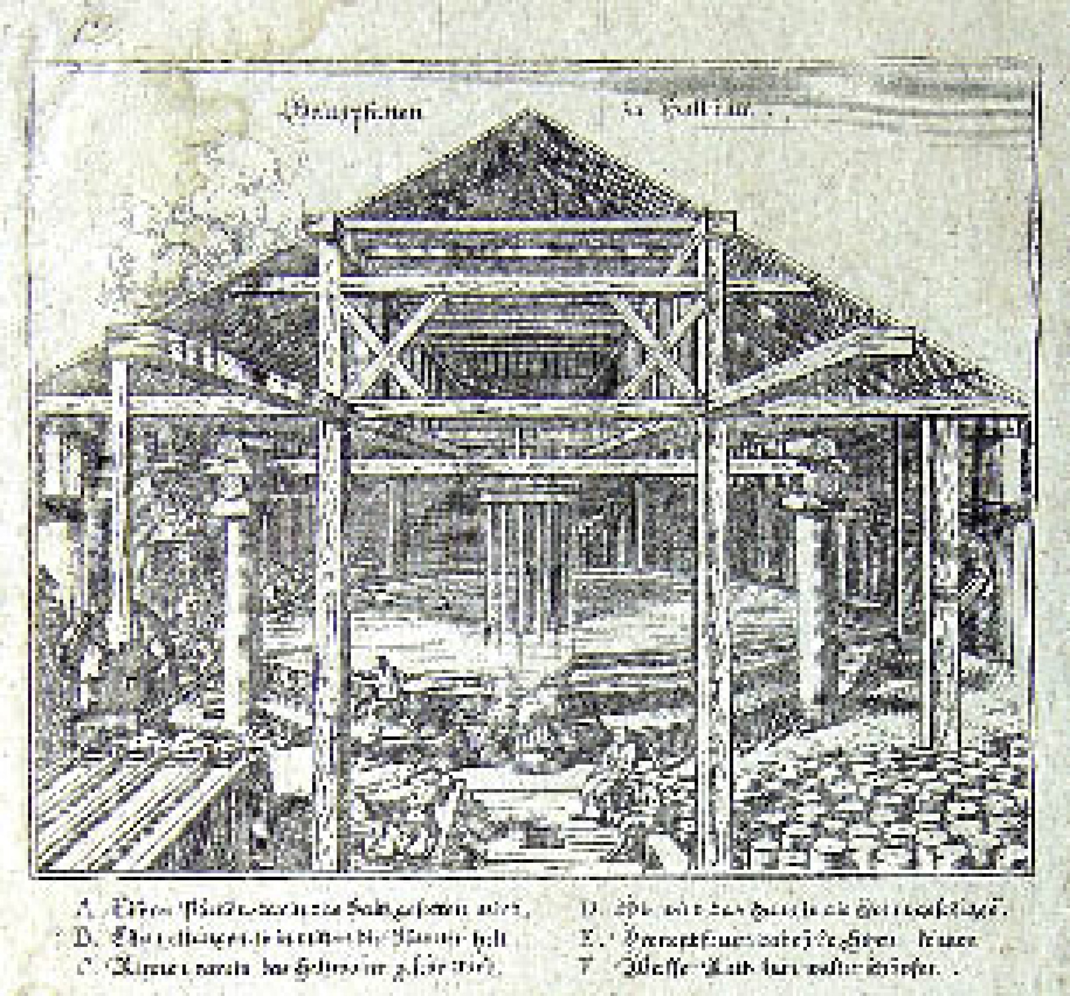 : Das Pfannhaus in Hallstatt (Markt) mit seiner kreisrunden Salzpfanne (Bild: Museum Hallstatt)