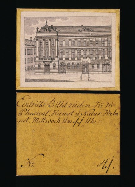 Admission card to the “k.k. Physical., Kunst u. Natur Kabinet“ at the Josefsplatz, before 1802